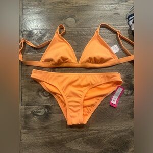 Target Orange Bikini Set with Triangle Top and Classic Cut